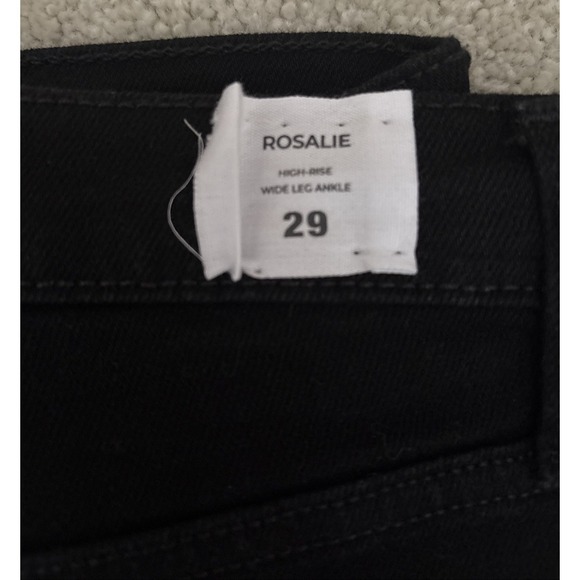 NWT Womens Hudson Jeans Rosalie Pants High Rise Wide Leg Ankle Black Sz 29 - Picture 5 of 13